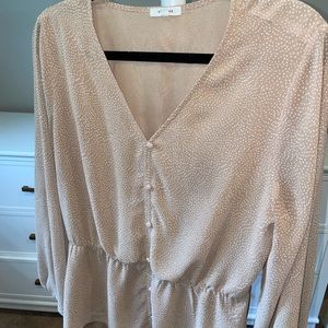 Tan and brown dotted blouse